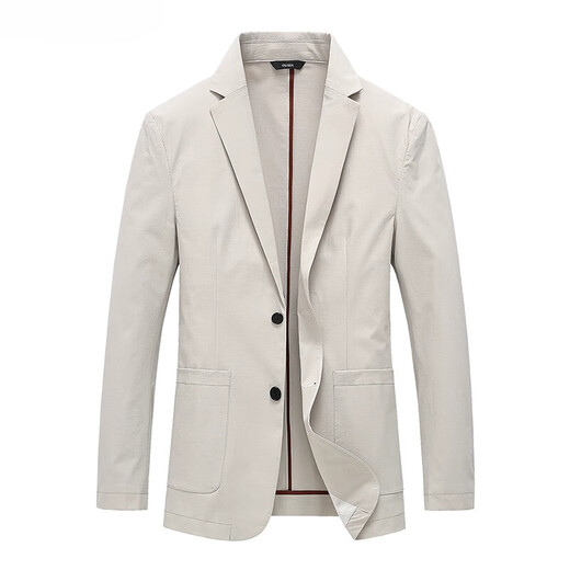 BOSS men's summer thin casual suit jacket for middle-aged and young people sun protection ice silk single suit top men's suit off-white L 175