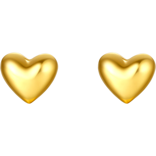 Saturday Fortune Pure Gold 999 Love Gold Earrings Women's Earrings Birthday Gift Price AA096006 About 0.85g One Pair