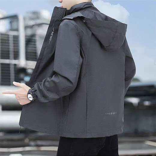 New style jacket for men and women outdoor spring and autumn new couple windproof and waterproof sports jacket mountaineering jacket black 3XL recommended 155-170Jin Jin equals 0.5 kg