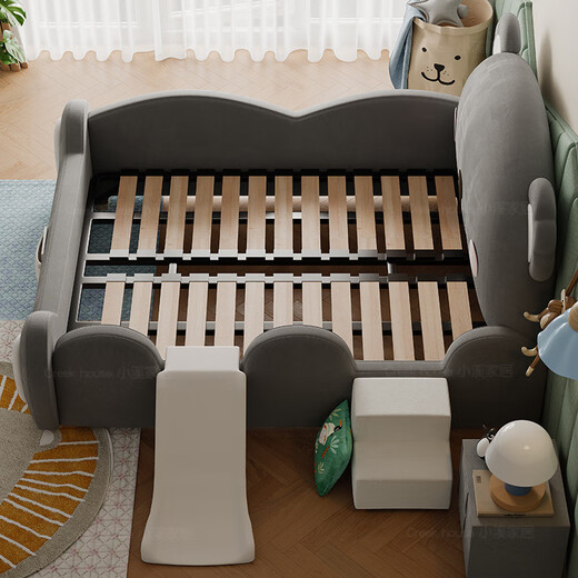 X.M.B bed girl bedroom princess bed small apartment storage bed 1.2M teenage boy single bed fence double ladder + coconut palm mattress 1800mm*2000mm x with