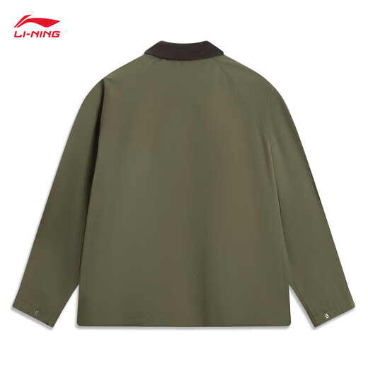 Li Ning Jacket Men's 25 Autumn and Winter Crisp Peach Skin Loose Barn Style Retro Casual Jacket AJDV289