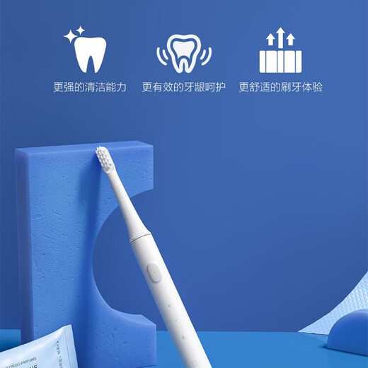 Xiaomi (MI) Mijia Electric Toothbrush Adult Couple Male and Female Birthday Gift Soft-Bristled Ultrasonic Practical Portable Wedding Popular Item Mid-Autumn Gift T100 White