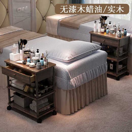 Vinoa Beauty Salon Trolley Nail Shop Tool Trolley Cosmetic Storage Rack Tattoo Hair Salon Multifunctional Mobile Storage Rack Dressing Fence Trolley with Drawer Original Color 0x0x0cm