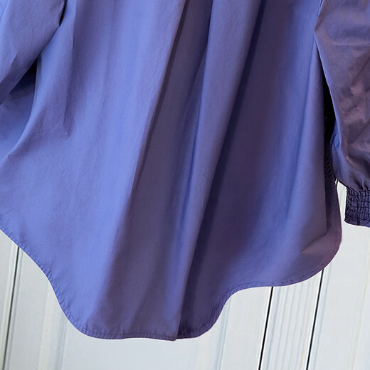 Sibaishe Commuting Shirt 2025 Autumn New Women's Fashion Mid-Length Loose Shoulder Long Sleeve Temperament Shirt Grape Purple S