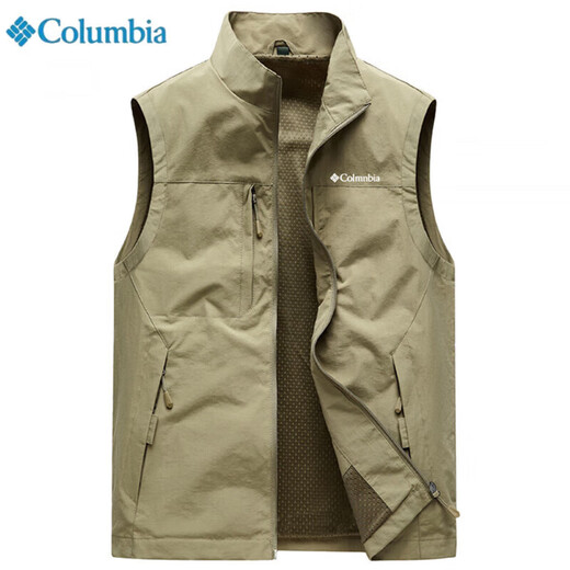 Columbia 2025 outdoor vest men's autumn casual vest fishing photography vest vest work jacket dark blue XL size