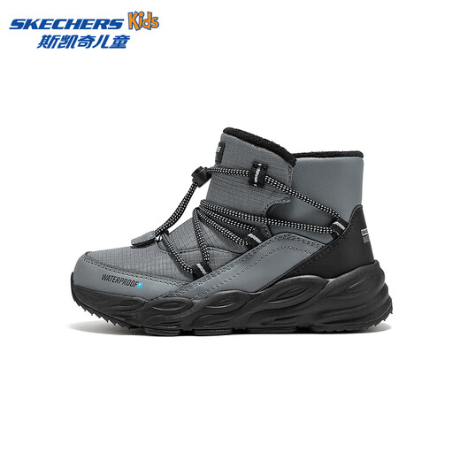 Skechers boys' winter boots, medium and large children's velvet outdoor casual boots, fashionable thickened snow boots 406385L