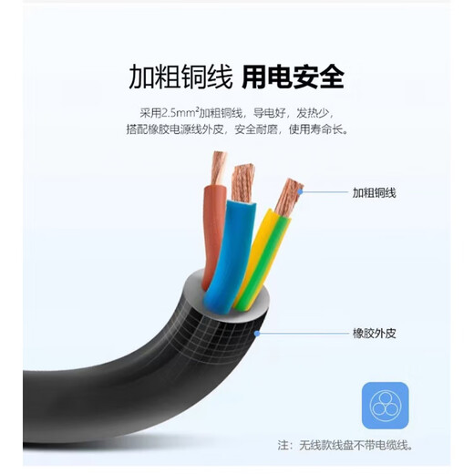 Bull reel socket cable winding reel reel spool drag line empty reel 20m30/50m extension cord plug-in row with three-year warranty