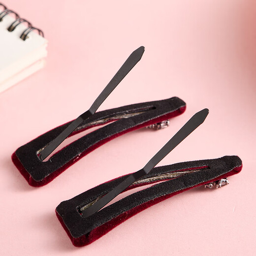 SANFU Velvet Hollow Triangular BB Clips Pair Elegant and Fashionable Retro Hair Accessories Hair Clips 849919 Red 2 pcs