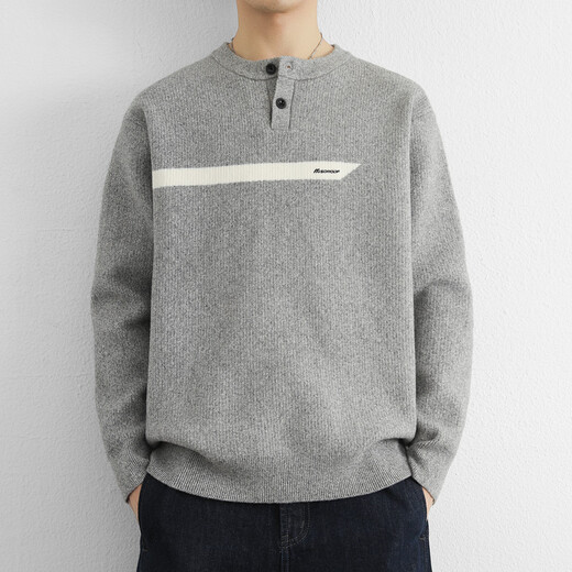 Fellows high-end contrasting color splicing lapel sweater for men 2025 autumn and winter half-zip pullover sweater for men 3002 dark gray (Henry collar) 4XL (170-190Jin Jin equals 0.5kg)