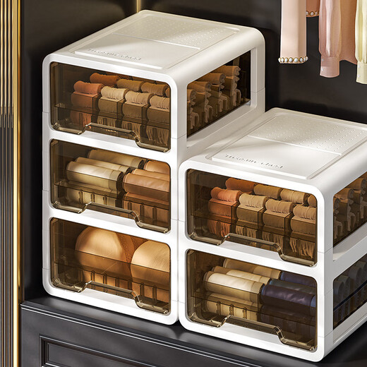 Underwear and underwear storage household drawer-type compartment socks storage box multi-functional layered dust-proof 15 compartments-transparent