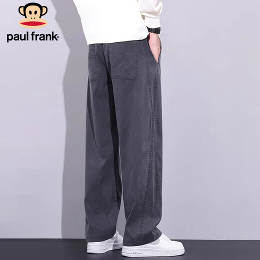 Paul Frank Pants Men's Autumn and Winter Straight Leg Loose Casual Pants Men's American Wide Leg Men's Pants Modern Gray XL