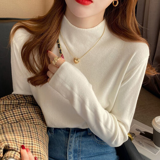 Yu Zhaolin half turtleneck sweater women's base sweater soft and sweet inner layer 25 new autumn and winter style outer top