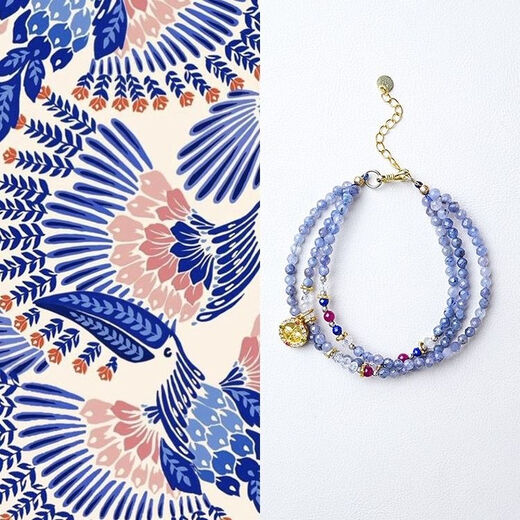 Sailotou New Chinese Tanzanite Faceted Round Beads Multi-layered Bracelet Second-hand Niche Millet Beads Bracelet Colored Gemstones Adjustable Women's Bracelet