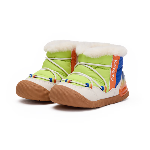 Carter Rabbit toddler shoes 2025 winter new baby cotton shoes non-slip wear-resistant plus velvet warm children's snow boots green white blue 25 inner length about 16cm foot length about 14.3-14.9