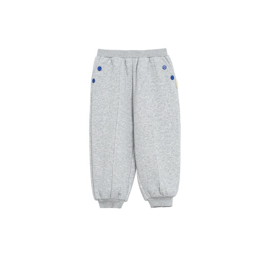 white wheat儿童2025冬季新款不倒绒裤子男女童运动宝宝加绒束脚裤 花灰 100