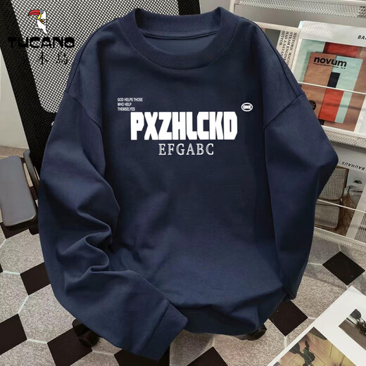 Woodpecker sweatshirt men's autumn and winter round neck plus velvet trendy brand loose long-sleeved T-shirt men's bottoming shirt casual couple tops men white gray (regular style) XL recommended weight 120-140Jin Jin is equal to about 0.5 kg