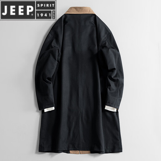 JEEP SPIRIT Workwear Military Green Balmakken Mid-Length Windbreaker Men's Spring and Autumn Loose Casual Plus Size Fat Man Jacket Military Green 6XL 220-240Jin Jin is equal to 0.5 kg