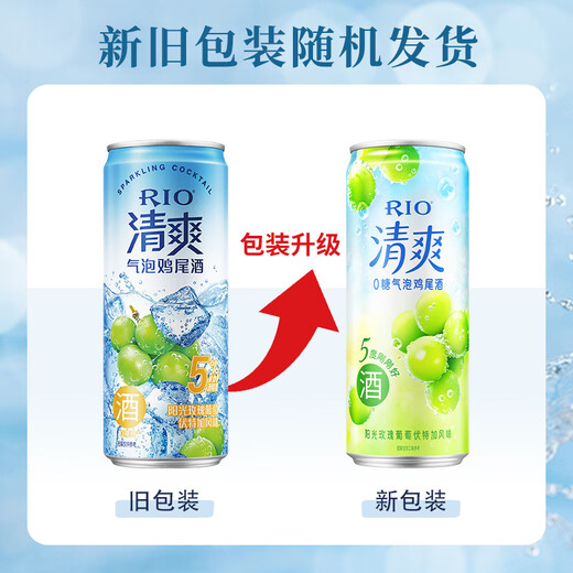 RIO Refreshing Sparkling Cocktail Wine Pre-mixed Fruit Wine Tipsy 5% 300ml Vodka Full Box Optional Flavors Mid-Autumn Festival Sunshine Rose Grape*12