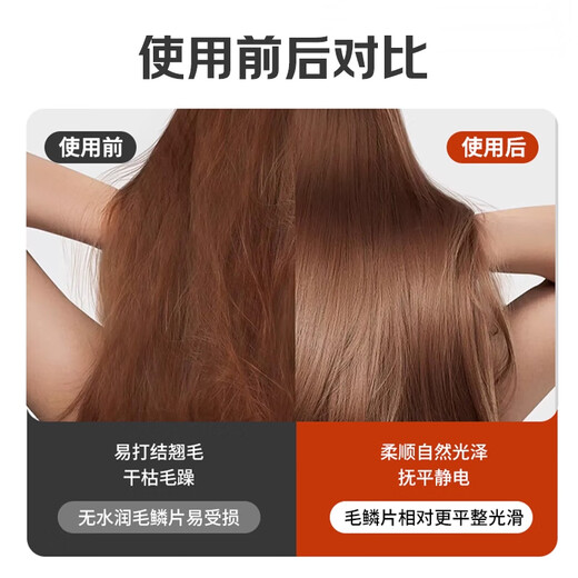 Yangzi (YANGZI) hair straightening comb negative ions do not damage hair mini portable small splint straight beautiful perm fluffy high skull artifact straight curling dual-purpose goddess inner buckle straightening comb girls gift Oatmeal white 100 million negative ions + polypeptide keratin coating + four levels of temperature