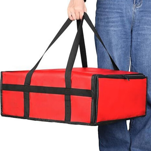 Insulated box take-out meal delivery bag pizza insulated bag outdoor picnic insulated pizza bag portable ice bag insulated box red 50*50*35.5cm