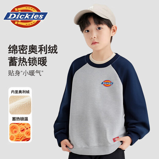Dickies children's clothing boys and girls fleece sweatshirt 2025 new winter thickened coat children's warm clothes