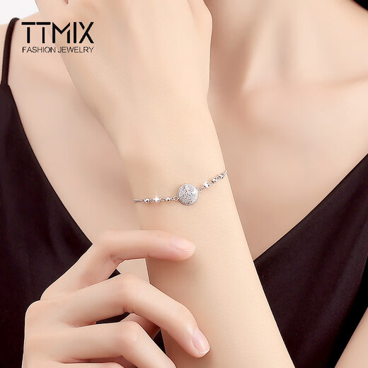 TTMIX Fashion Platinum Bracelet Women's pt950 Platinum Bracelet Platinum Women's Bracelet Birthday Gift Square 3.3-3.5g 16+2cm