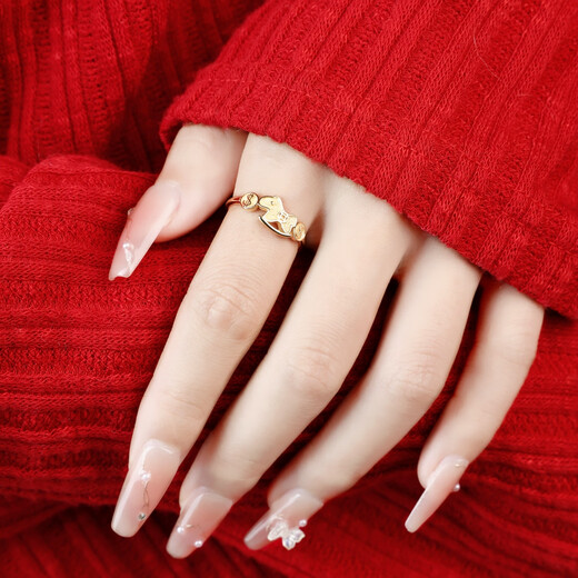 Ostantin S925 silver ring for women whose zodiac sign is the Year of the Horse, high-end open index finger, Valentine's Day gift for girlfriend and wife, make money immediately ring - brand original gift box, single