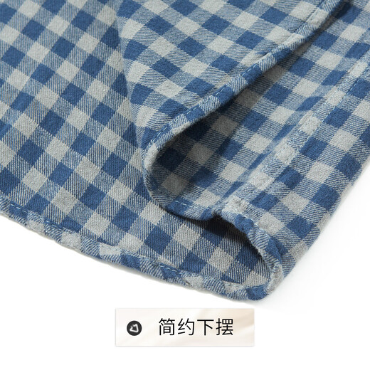 Rich 100% cotton double-sided brushed autumn men's shirt men's long-sleeved warm plaid soft waxy skin-friendly men's shirt