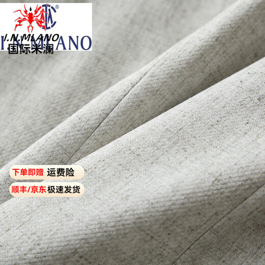 International Milan luxury high-end brand men's high-end suit jacket men's spring and autumn new men's business casual suit top Khaki XL recommended 140-160Jin Jin equals 0.5 kg