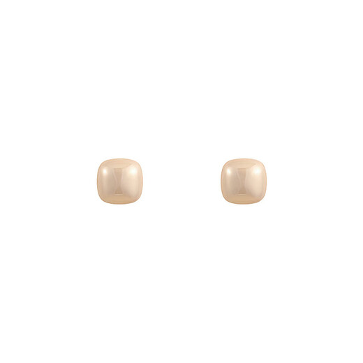 Small sugar cube imitation pearl earrings for women, 2025 new popular earrings, light luxury, high-end, elegant and atmospheric earrings, gold, 1 pair of earrings