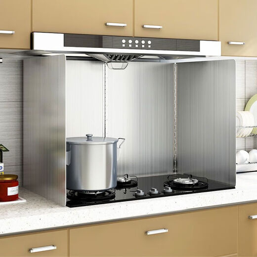 Jieyunmao kitchen oil baffle for cooking, splash-proof range hood, heat insulation, oil-proof oil-proof baffle, gas stove, high temperature resistant stainless steel, height 30, length 80, depth 40, 40% off