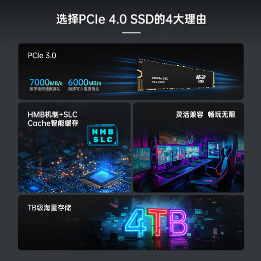 Coolxinke disque SSD 2 to interface M.2 (protocole NVMe) PCIe 4.0 vitesse de lecture 7000 mo/s accessoires de stockage informatique AI