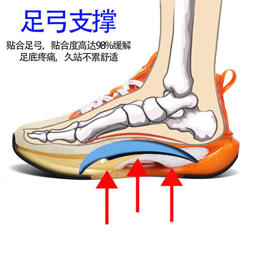 语森忆扁平足足弓支撑运动鞋男脚型改善姿态纠扁平足矫内八字后跟固 9888白兰网面[配鞋垫 39