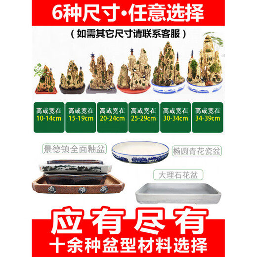 Water-absorbing stone rockery bonsai water-absorbing stone rockery bonsai natural raw stone landscaping small ornaments ornamental stone rough stone two pieces of grass seeds a pack