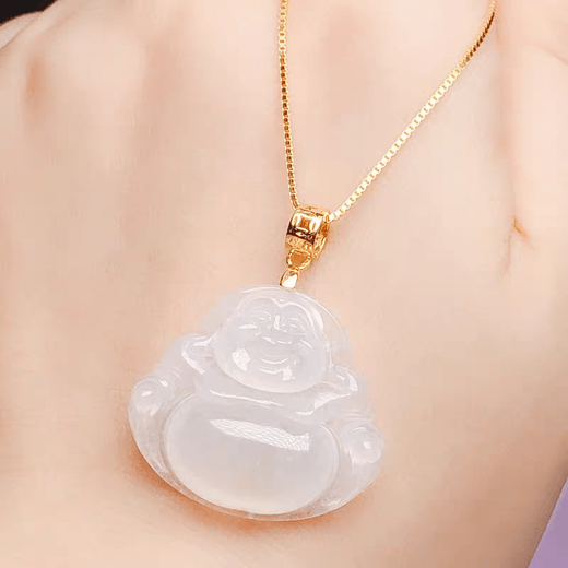 KZD Old Phoenix 999 sterling silver Buddha pendant buckle head silver DIY accessories necklace buckle clip crystal jade pendant buckle head white gold needle type Buddha buckle large size