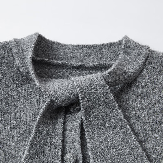 Xiangying gray temperament sweater suit skirt for women 2025 winter new French sweater half-length skirt two-piece suit S