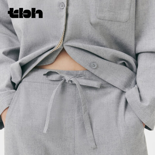 Brutalist Home Australian Wool Cotton Picture Frame Home Clothes Set Can Be Weared as Couple Pajamas in Winter Australian Wool Cotton Picture Frame Home Clothes Set_Hemp Gray M