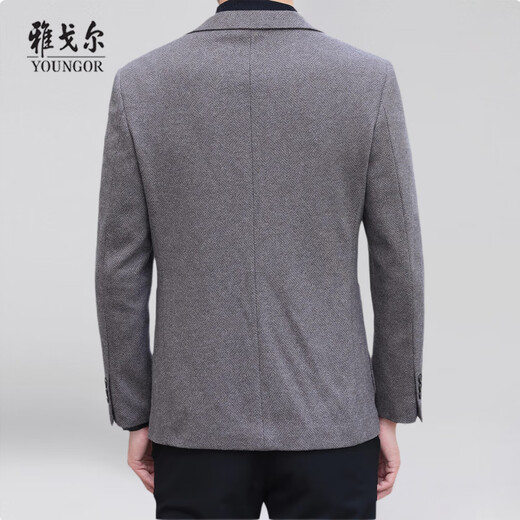 CEO Yageol Herren Wollanzug Jacke Herbst neue Business-Anzug-Jacke von mittleren Altersanzug Vater Xi Mi Gray-935 L 175/48 [125-140jin [Jin entspricht 0,5 kg]]