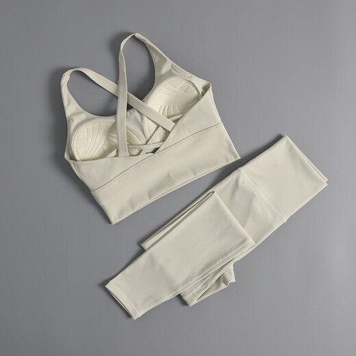 LI NING Flagship Store Fitness Set Female Internet Celebrity Pilates Sports Bra Beautiful Back Gym Running Bra Training Yoga Green + Gray Blue L