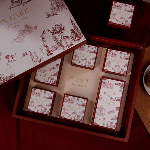 Qiao Bo Lai 2025 Mid-Autumn Festival gift box packaging box egg yolk cake box Liuxin Cantonese style mooncake box 6 pieces 8 pieces French style 6 piece mooncake box 50 sets