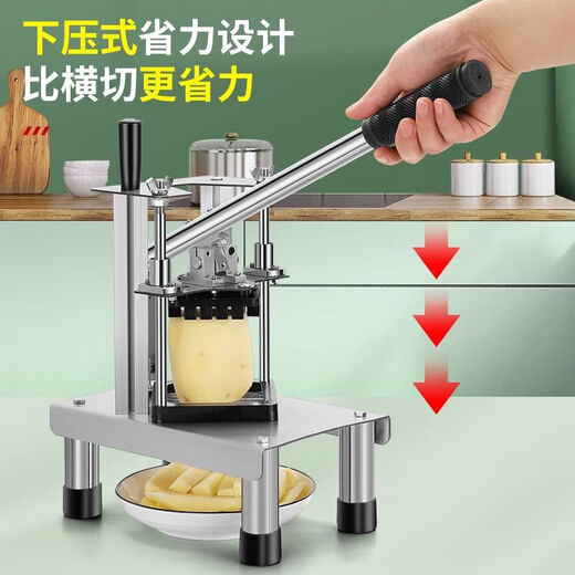 French fries cutting machine, hand-pressed cutting potato strips, cucumber strips, radish strips, vertical manual vegetable cutter, commercial cutting tool, manual cutting - (9+13)