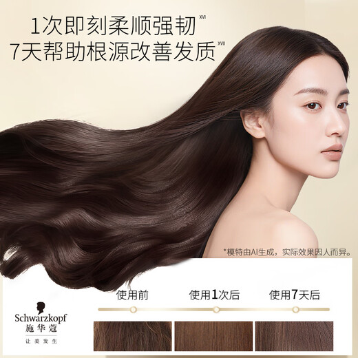 Schwarzkopf multi-effect repair hair mask 180g, conditioner, baking ointment, conditioner, repairs damaged and smooth hair, improves frizz