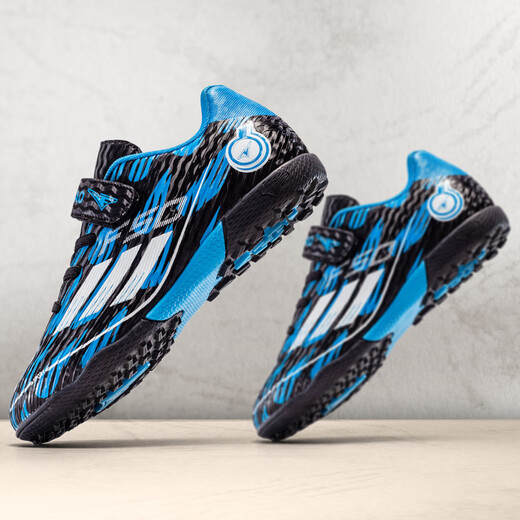 New F50 non-slip football shoes with broken nails for men and women, boys and girls, primary and secondary school students, special competition training, black and blue 33
