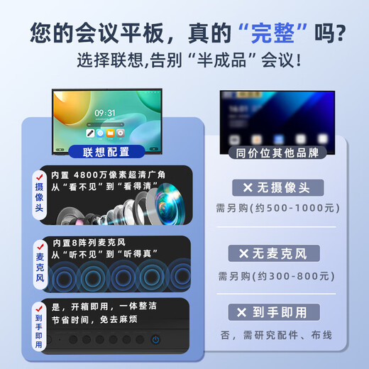 Lenovo (lenovo) 65-inch conference tablet touch screen all-in-one conference display electronic whiteboard teaching office conference large screen touch screen E65DPH0