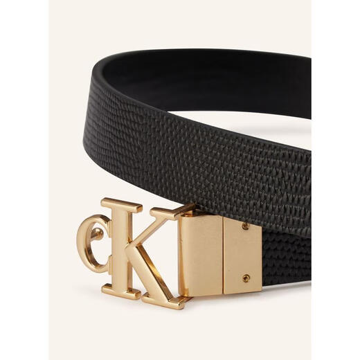 Calvin Klein Women's Belt Girdle Decorative Leather Double-Sided Business Daily Belt Fashion BLACK 90