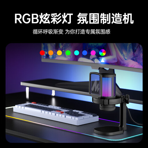 Maono computer microphone game live recording microphone noise reduction usb mobile phone desktop notebook radio microphone online class karaoke DM20 wired condenser microphone DM20 black (disc style)