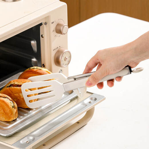 Kawashimaya Silicone Clip Food Clamp Kitchen High Temperature Resistant Anti-scalding Clamp Barbecue Tool Special Clamp for Stir-frying Steak With Stand/High Temperature Resistant Silicone Food Clamp-9 Inch Black