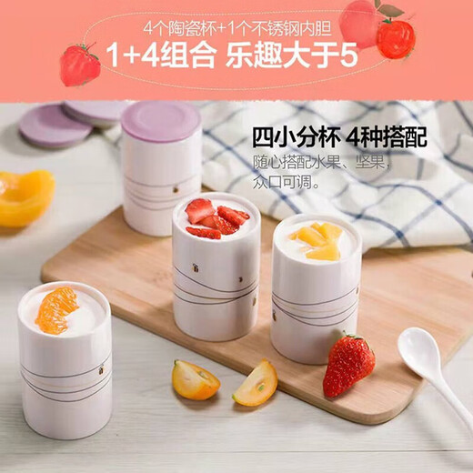 小熊（Bear）酸奶机 家用全自动米酒机酸奶发酵机 陶瓷4分杯 陶瓷4分杯 蓝色SNJ-B10U3