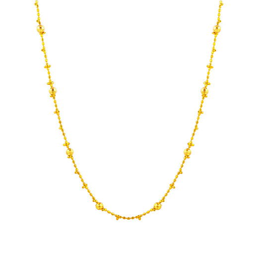 Jinzhifu Lace 18K Gold Necklace for Women Transferring Beads and Stars Fairy Chain Plain Chain for Wife and Girlfriend as a Valentine's Day Gift About 2.05 Grams (More Refund, Less Replenishment)