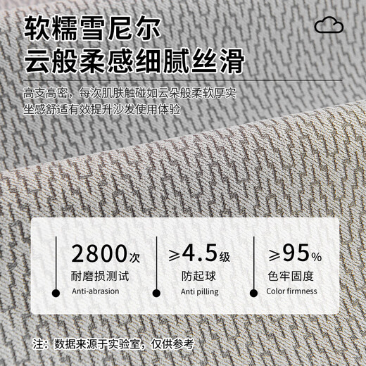 Love Lifetime Sofa Cushions for All Seasons 2026 New Sofa Seat Cushion Non-Slip Cover Cloth Cover High-end Popular Straight Seat Cushion Chenille Chihiro-Gray 90cm*70cm Extended Armrest Cover Backrest Cover